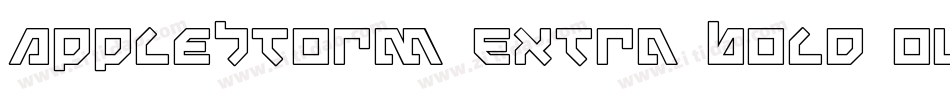 AppleStorm Extra Bold Outline Italic字体转换